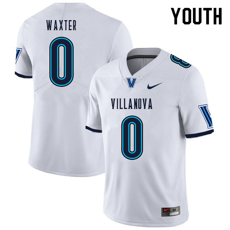 Youth #0 Isas Waxter Villanova Wildcats College Football Jerseys Sale-White - Click Image to Close
